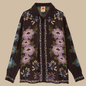 FARM Rio Winter Garden Black Pajama Shirt